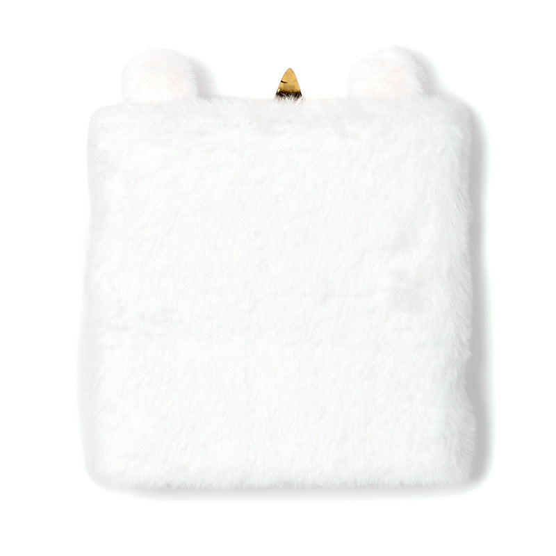 Fluffy Plush Lined Notebook - Adoracorn Unicorn with Multi Colour Pen