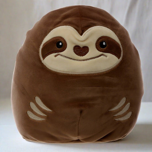 Super Soft Plush Squeezies Sloth Cushion - Brown