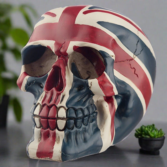 Union Jack British Flag Design Skull Head Figure Gothic Ornament