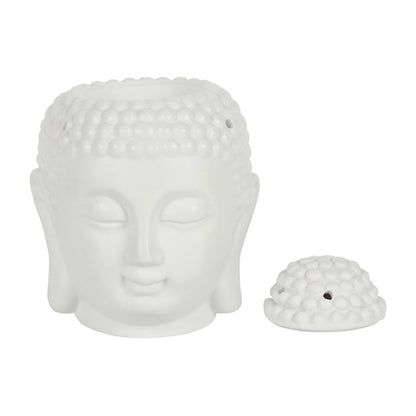 White Buddha Head Ceramic Oil Burner