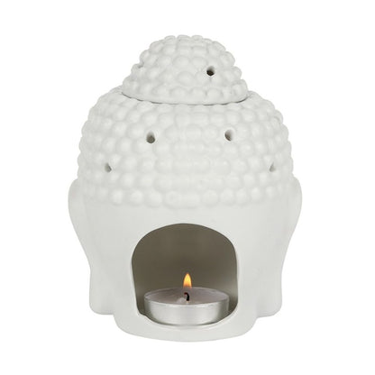 White Buddha Head Ceramic Oil Burner