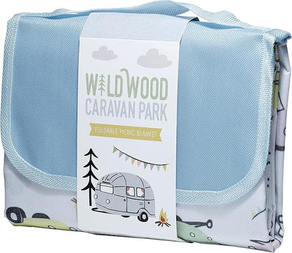 Wildwood Caravan Waterproof Picnic Blanket Foldable Mat with Carry Handle