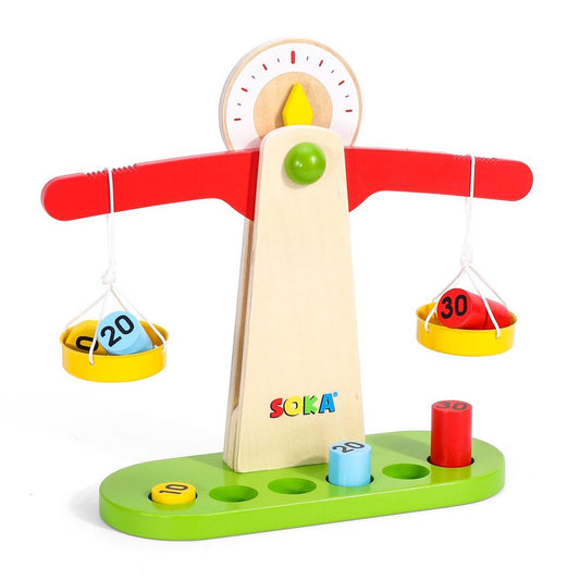 Wooden Balancing Weighing Scale Toy - Learn Math Counting Game