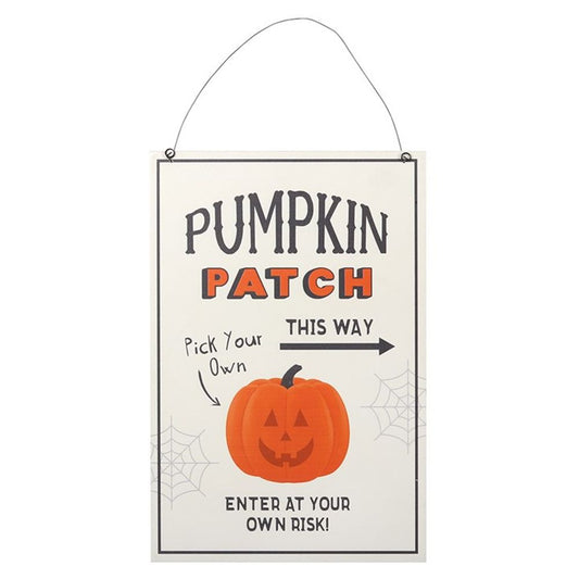 Wooden Pumpkin Patch Hanging Wall Sign Decoration