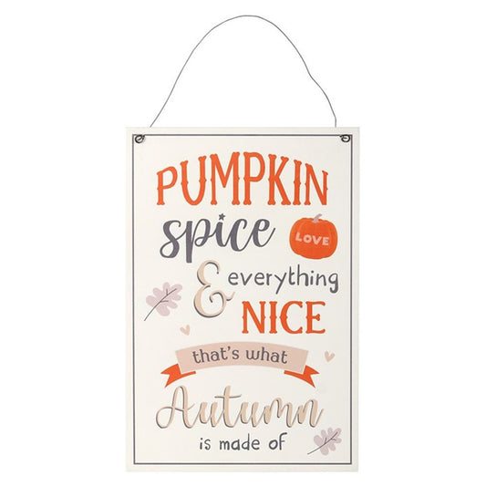 Wooden Pumpkin Spice Hanging Wall Sign Decoration